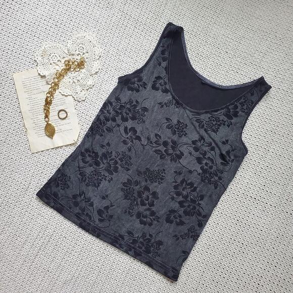 Other Tops - Y2k thin graphic flower sheer tank top